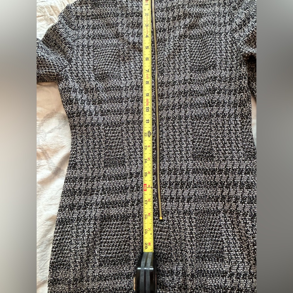 Calvin Klein Black and White Sheath Dress with Bell Sleeves - Picture 7 of 8